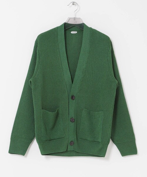 URBAN RESEARCH(アーバンリサーチ)の「PURLAM WASHI M-G AZE CARDIGAN(ニット/セーター・メンズ・WHITE/BLACK/GREEN/B.PURPLE・2/3)」の3枚目の写真