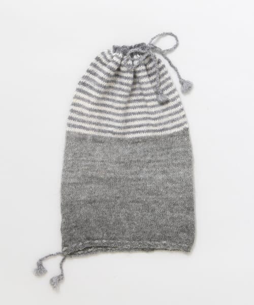 かぐれ（カグレ）の「PUENTE　手紡ぎネックウォーマー3way（ネックウォーマー/スヌード・レディース・シマシマグレー・FREE）」の5枚目の写真