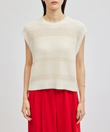 ROPE' | モノトーン透かし柄ニットベスト(ベスト)