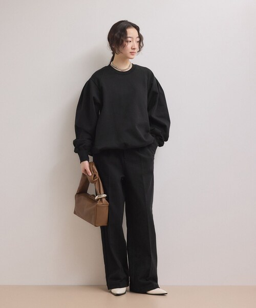 ADAM ET ROPE'(アダムエロペ)の「【WEB限定】スウェットワイドスラックス(スラックス・レディース・ブラック/グレー/キナリ系・36/38)」の8枚目の写真