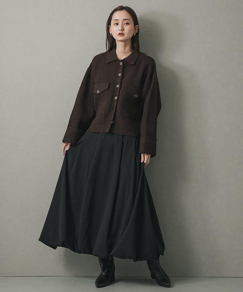 SENSE OF PLACE by URBAN RESEARCH(センスオブプレイスバイアーバンリサーチ)の「ニットショートジャケット(テーラードジャケット・レディース・BROWN/Y.BEIGE/CHARCOAL・one)」の21枚目の写真
