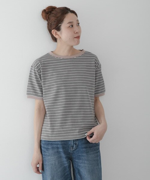 URBAN RESEARCH Sonny Label（アーバンリサーチサニーレーベル）の「STAR&STRIPE　マルチボーダーTシャツ（Tシャツ/カットソー・レディース・マルチグレー/マルチブルー/マルチグレージュ・M）」の6枚目の写真