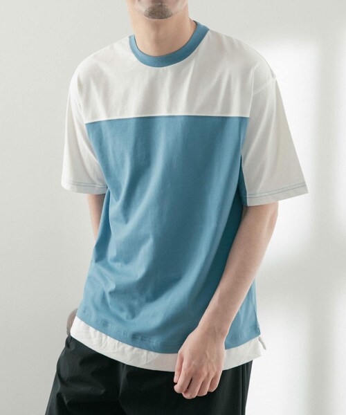 ITEMS URBANRESEARCH（アイテムズ アーバンリサーチ）の「フハクキリカエ TCクルーネックTシャツ（Tシャツ/カットソー・メンズ・BLU/BLK/GRN・M/L）」の5枚目の写真