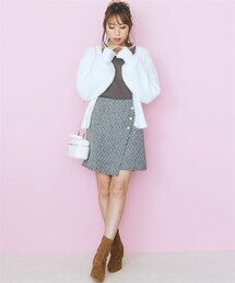 marun | 大きいサイズツイードラップスカート見えショートパンツmarun(その他パンツ)