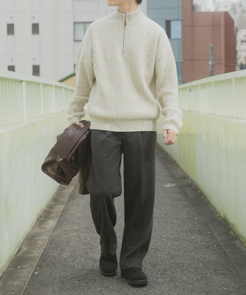ITEMS URBANRESEARCH(アイテムズ アーバンリサーチ)の「ウール混 ハーフジップ モックネックニット(ニット/セーター・メンズ・WHT/NVY/BLK・M/L)」の8枚目の写真