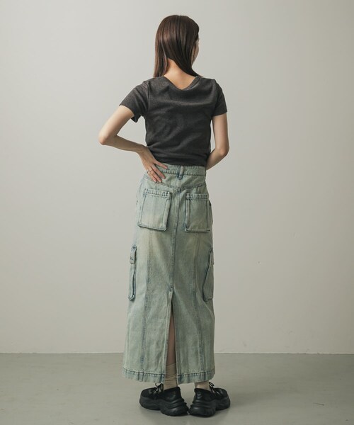 SENSE OF PLACE by URBAN RESEARCH（センスオブプレイスバイアーバンリサーチ）の「カーゴデニムスカート（デニムスカート・レディース・L.INDIGO/D.INDIGO・S/M）」の20枚目の写真