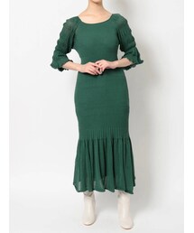 MERCURYDUO | シャーリングニットワンピース(ワンピース)