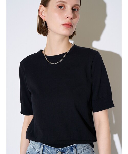 ELENDEEK（エレンディーク）の「HALF SLEEVE T-KT（ニット/セーター・レディース・オフホワイト/ブラック/レッド/ブルー・F）」の6枚目の写真