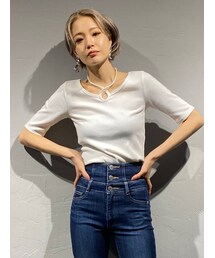 EMODA | 2WAYカッティングトップ(Tシャツ/カットソー)