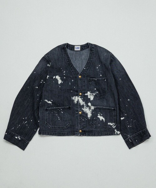 ADAM ET ROPE'(アダムエロペ)の「【Lee x BELPER x M】PAINT ENGINIEER SHORT JACKET(デニムジャケット・レディース・ブラック/ネイビー・L/M/XL)」の4枚目の写真
