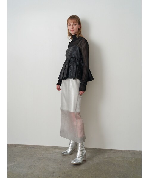 ELENDEEK（エレンディーク）の「SHINY CAMI（キャミソール・レディース・ブラック/シルバー・F）」の2枚目の写真