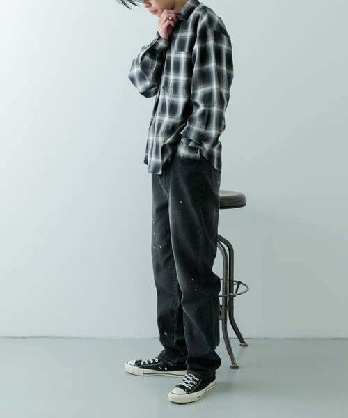 ITEMS URBANRESEARCH（アイテムズ アーバンリサーチ）の「11oz PAINT STRAIGHT DENIM（デニムパンツ・メンズ・BLU/BLK・M/L）」の9枚目の写真