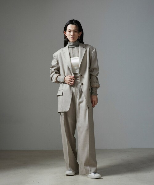 ADAM ET ROPE'（アダムエロペ）の「アセテートサテンベアトップ（チューブトップ・レディース・ブラック/オフホワイト・M/S）」の8枚目の写真