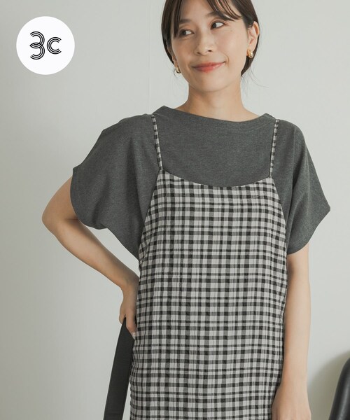 URBAN RESEARCH DOORS(アーバンリサーチドアーズ)の「『UR TECH ひやサラクール』ドライコットンボートネックプルオーバー(Tシャツ/カットソー・レディース・MUSTARD/OFF/PINK/BLUE/NAVY/GRN/TOP GRAY・M)」の2枚目の写真