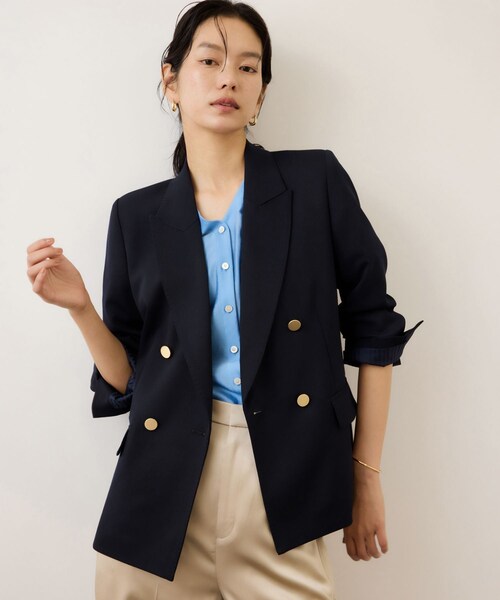 ROPE'（ロペ）の「ストレッチ金ボタンブレザージャケット（テーラードジャケット・レディース・ネイビー・36/38）」の6枚目の写真