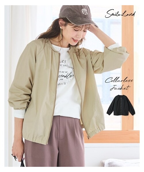 nissen（ニッセン）の「＜大きいサイズ＞ノーカラージャケット（ジャケット/アウター・レディース・アイボリー/黒・L~LL/3L~4L/5L~6L/8L/10L/【不要】6L/【不要】S/【不要】M）」の4枚目の写真