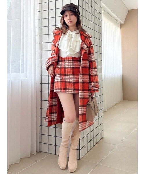 dazzlin（ダズリン）の「シャギーコクーンロングコート（チェスターコート・レディース・オレンジ・F）」の2枚目の写真