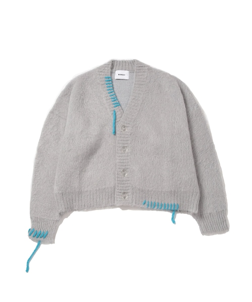 ADAM ET ROPE'(アダムエロペ)の「【BONSAI/ボンサイ】MOHAIR KNIT CARDIGAN(カーディガン/ボレロ・メンズ・グレー/ブルー/パープル・M/S)」の1枚目の写真