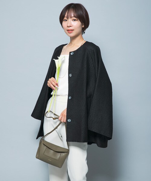 URBAN RESEARCH ROSSO(アーバンリサーチロッソ)の「CHIGNON ネップツイードコート(テーラードジャケット・レディース・LBEIGE/BLACK・Free)」の9枚目の写真