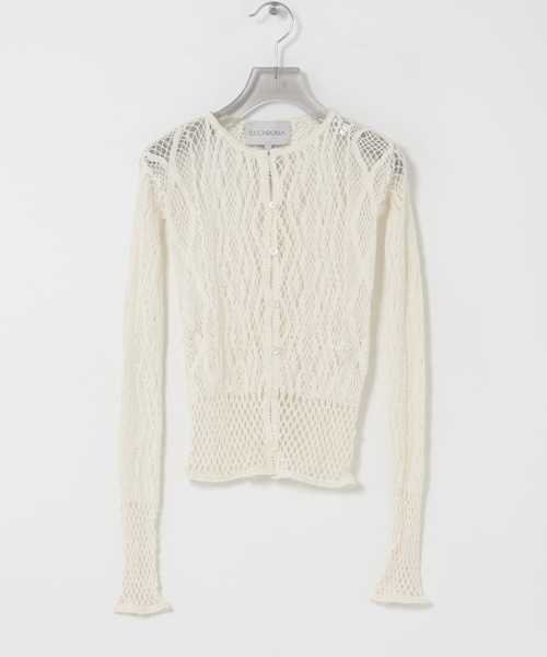 URBAN RESEARCH(アーバンリサーチ)の「EUCHRONIA STRETCH LACE CARDIGAN(カーディガン/ボレロ・レディース・IVORY/KHAKI・Free)」の4枚目の写真