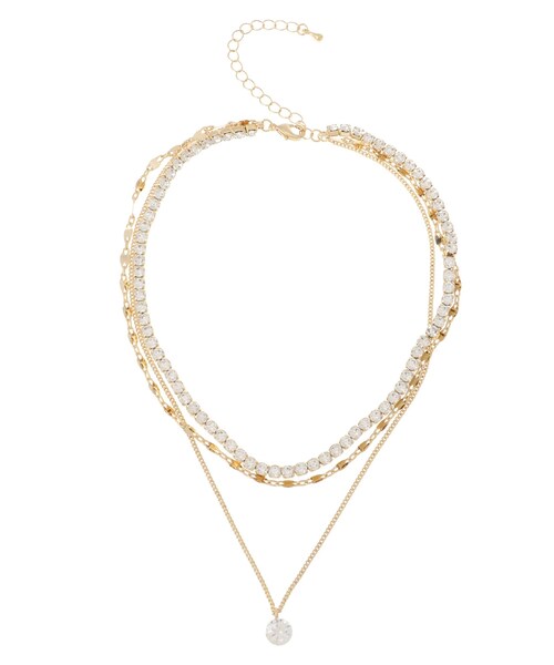 EVRIS（エヴリス）の「RHINESTONE 3連ネックレス（ネックレス・レディース・シルバー/ゴールド・F）」の6枚目の写真