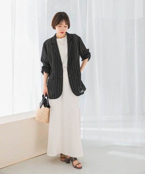 URBAN RESEARCH ROSSO（アーバンリサーチロッソ）の「シアージャケット（テーラードジャケット・レディース・bk×white/beige・FREE）」の11枚目の写真