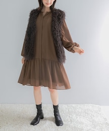 URBAN RESEARCH ROSSO WOMEN | キーネックボリュームミニワンピース(ワンピース)