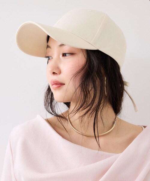 VIS(ビス)の「【定番人気】バックリボンツイルキャップ(キャップ・レディース・ブラック/キナリ/ベージュ系・F)」の14枚目の写真