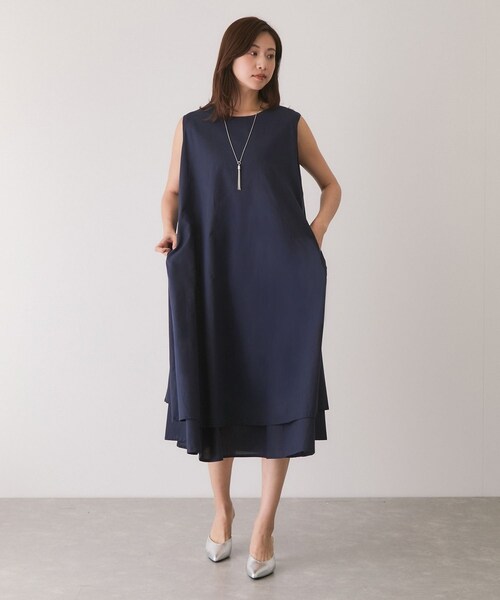 Jayro(ジャイロ)の「ノースリーブワンピース(ワンピース・レディース・ブラック/ネイビー/ブルー/オレンジ/イエロー・F)」の13枚目の写真