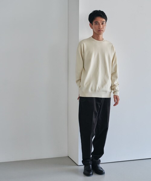 URBAN RESEARCH DOORS（アーバンリサーチドアーズ）の「『仁村紗和さん着用』『UR TECH 200日ニット』クルーネック（ニット/セーター・メンズ・OFF/CHARCOAL/OFF×BLACK/CHA×YEL.K/BROWN・M/L/XL）」の11枚目の写真