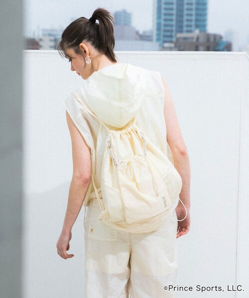 SENSE OF PLACE by URBAN RESEARCH（センスオブプレイスバイアーバンリサーチ）の「『別注』prince　ナイロンフードベスト（テーラードジャケット・レディース・IVORY/NAVY/CHARCOAL・one）」の5枚目の写真