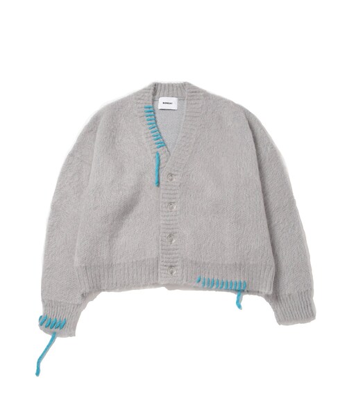 ADAM ET ROPE'(アダムエロペ)の「【BONSAI/ボンサイ】MOHAIR KNIT CARDIGAN(カーディガン/ボレロ・メンズ・グレー/ブルー/パープル・M/S)」の2枚目の写真