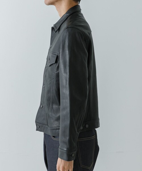 URBAN RESEARCH(アーバンリサーチ)の「A.D.A.N LEATHER TRUCKER JACKET(ブルゾン・メンズ・BLACK・S/M/L)」の5枚目の写真