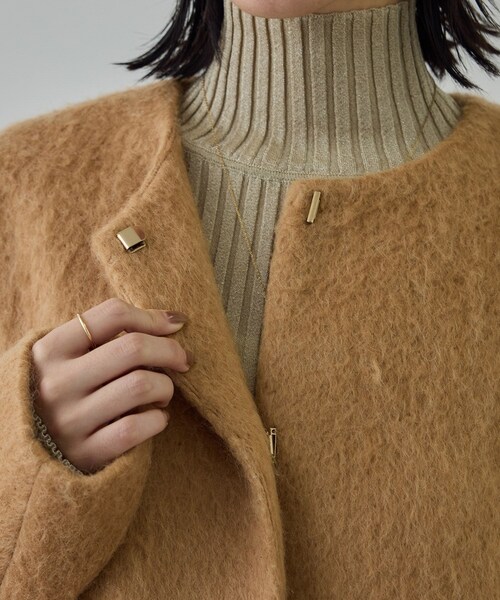 ROPE'（ロペ）の「ウールモヘヤノーカラーミドル丈コート（その他アウター・レディース・ベージュ・F）」の16枚目の写真