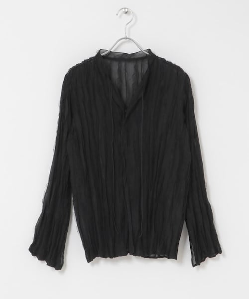 URBAN RESEARCH ROSSO（アーバンリサーチロッソ）の「ワッシャープリーツシアーブラウス（シャツ/ブラウス・レディース・OFF/BLACK・Free）」の2枚目の写真
