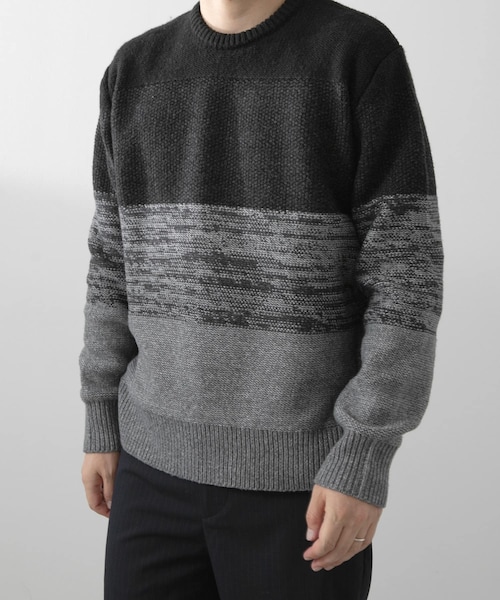 ITEMS URBANRESEARCH（アイテムズ アーバンリサーチ）の「リサイクルヤーン グラデーションニット（ニット/セーター・メンズ・BEG/GRY/BLK・M/L）」の7枚目の写真