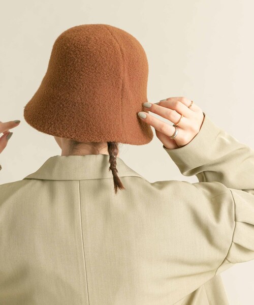 KBF（ケイビーエフ）の「シャギーベルHAT（ハット・レディース・BLACK/YEL BEIGE/BROWN・one）」の2枚目の写真