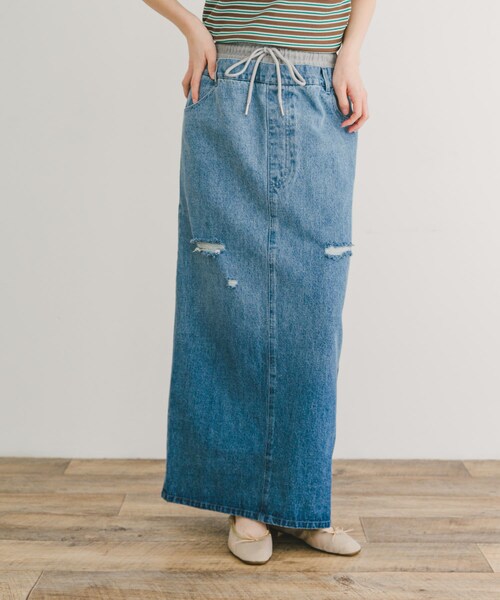 ITEMS URBANRESEARCH（アイテムズ アーバンリサーチ）の「ダブルウエストデニムスカート（デニムスカート・レディース・BLU/BLK・FREE）」の11枚目の写真