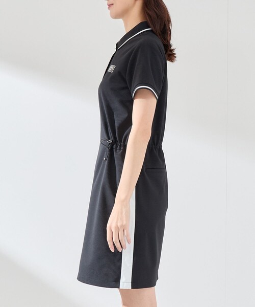ROPE'(ロペ)の「【撥水】【ストレッチ】シアサッカードロストポロワンピース(ワンピース・レディース・ブラック/ブラック系・L/M/S)」の20枚目の写真