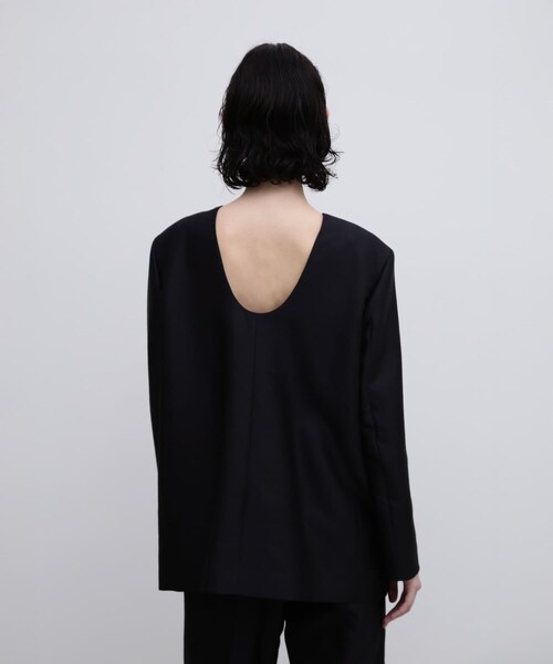URBAN RESEARCH ROSSO（アーバンリサーチロッソ）の「UNiPH　シルクウールツイルプルオーバー（シャツ/ブラウス・レディース・ブラック・1）」の4枚目の写真