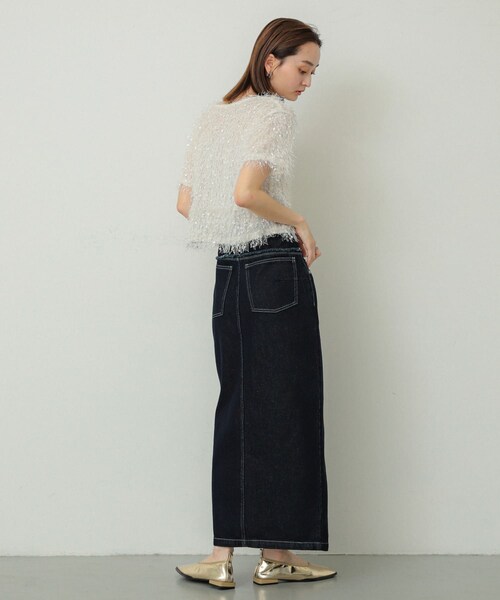 SENSE OF PLACE by URBAN RESEARCH(センスオブプレイスバイアーバンリサーチ)の「レイヤードデニムスカート(デニムスカート・レディース・ONE WASH/L.INDIGO・S/M)」の6枚目の写真