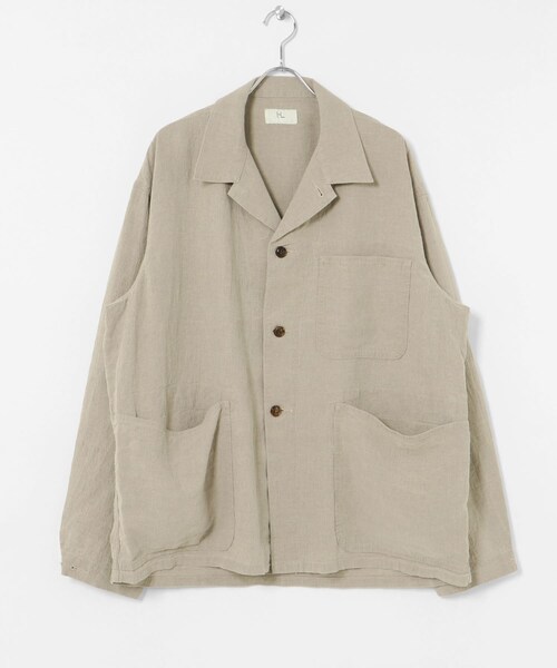 URBAN RESEARCH(アーバンリサーチ)の「HERILL Linen P41 CoverallJacket(カバーオール・メンズ・Natural/Navy・2/3)」の1枚目の写真