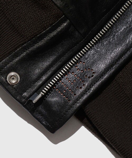ADAM ET ROPE'（アダムエロペ）の「【SUGARHILL/シュガーヒル】SHRINK LEATHER G-1 JACKET（その他アウター・メンズ・ブラック・2/3）」の11枚目の写真
