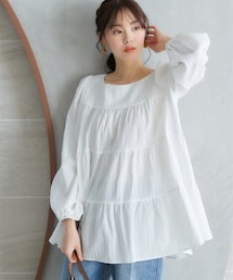 nissen | 大きいサイズ　ギャザーチュニック　miclat(チュニック)