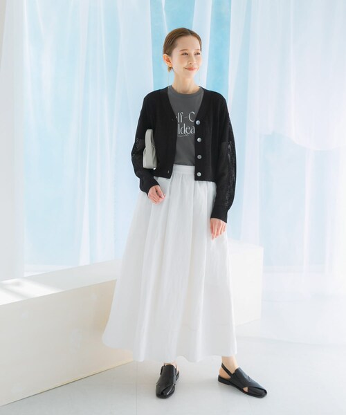 URBAN RESEARCH ROSSO（アーバンリサーチロッソ）の「メッシュラメショートカーディガン（カーディガン/ボレロ・レディース・BEIGE/YELLOW/BLACK・FREE）」の10枚目の写真