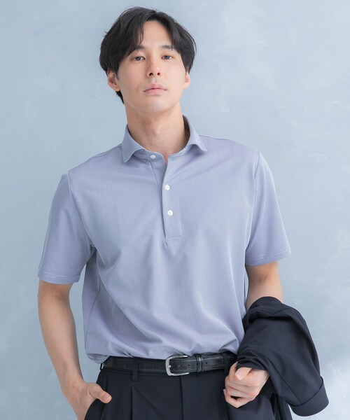 URBAN RESEARCH DOORS（アーバンリサーチドアーズ）の「LIFE STYLE TAILOR　トリコットセミワイド半袖プルオーバー刺し子（シャツ/ブラウス・メンズ・GRAY NAVY/BLUE・M/L/XL）」の6枚目の写真