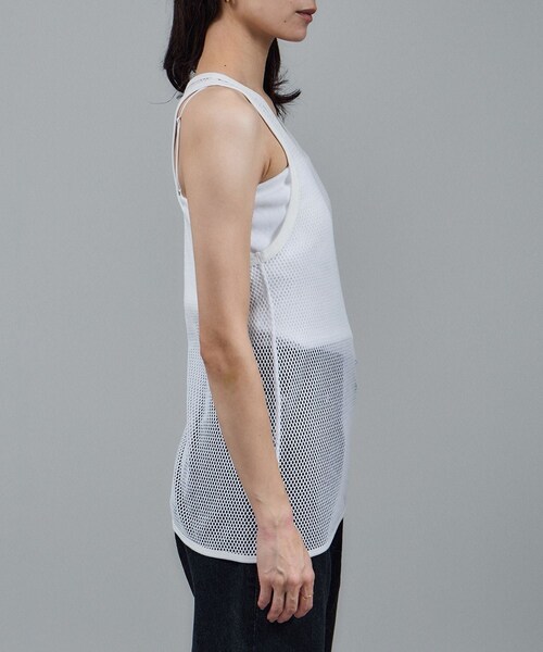 ADAM ET ROPE'（アダムエロペ）の「【IRONING（アイロニング）】mesh tank top（タンクトップ・レディース・ホワイト・F）」の14枚目の写真