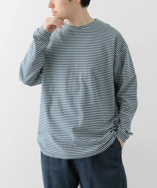 ITEMS URBANRESEARCH（アイテムズ アーバンリサーチ）の「天竺ボーダーロングスリーブカットソー（Tシャツ/カットソー・メンズ・BLU/BRN/CHA・M/L）」の11枚目の写真
