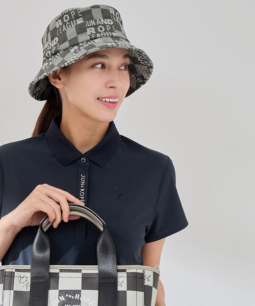 ROPE'（ロペ）の「チェッカーボードジャガードバケットハット（ハット・レディース・ブラック/サックス/イエロー・F）」の18枚目の写真