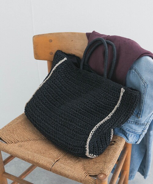 URBAN RESEARCH DOORS（アーバンリサーチドアーズ）の「ペーパートートバッグ（トートバッグ・レディース・BEIGE/BLACK・One）」の4枚目の写真
